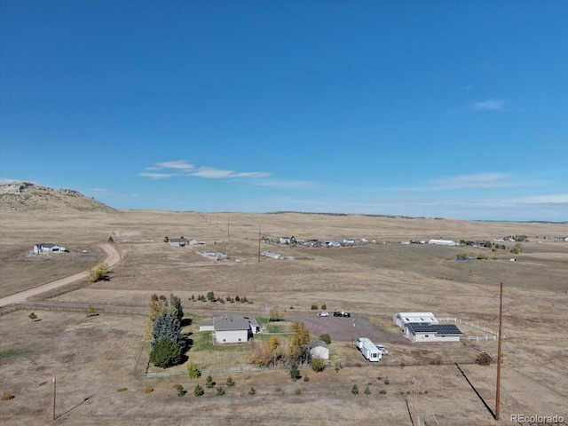 aerial view with a rural view and a mountain view