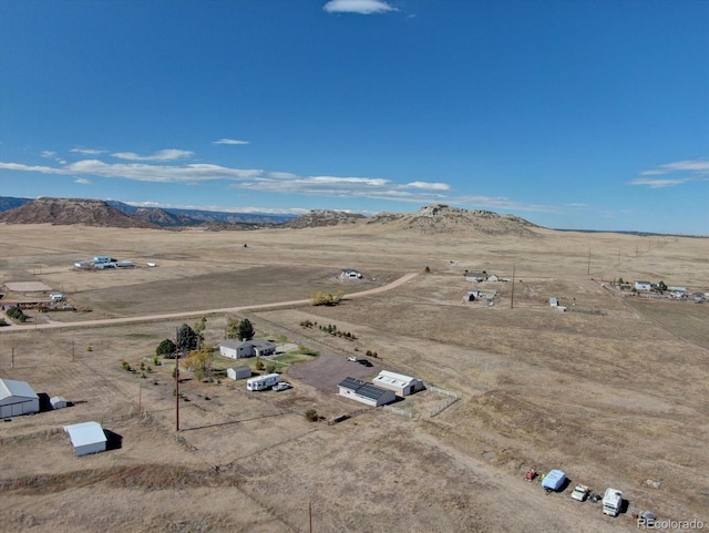 drone / aerial view with a mountain view