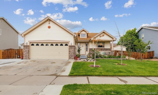 4759 Mt Princeton, Brighton, CO 80601 - view of front of property featuring a porch, brick siding, concrete driveway, and an attached garage