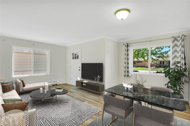 4480 S Pennsylvania St, Englewood, CO 80113 - living area with wood finished floors and baseboard heating