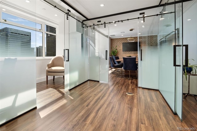 interior space featuring hardwood / wood-style flooring