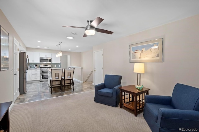 6504 W 85th Ave, Arvada, CO 80003 - living area with ceiling fan and recessed lighting