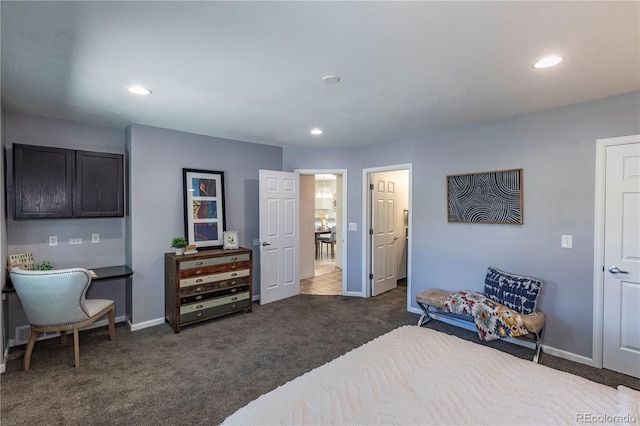 8800 W Kentucky Ave, Lakewood, CO 80226 - bedroom featuring dark carpet, recessed lighting, and baseboards
