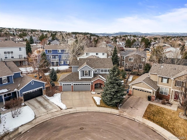 aerial view featuring a residential view