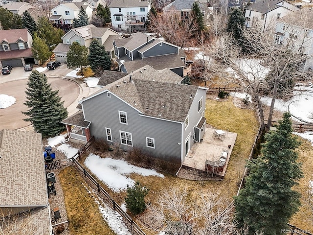 bird's eye view featuring a residential view