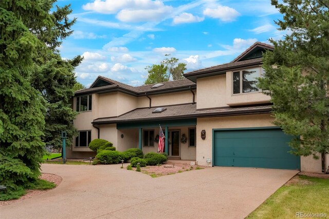 view of front of home with a garage