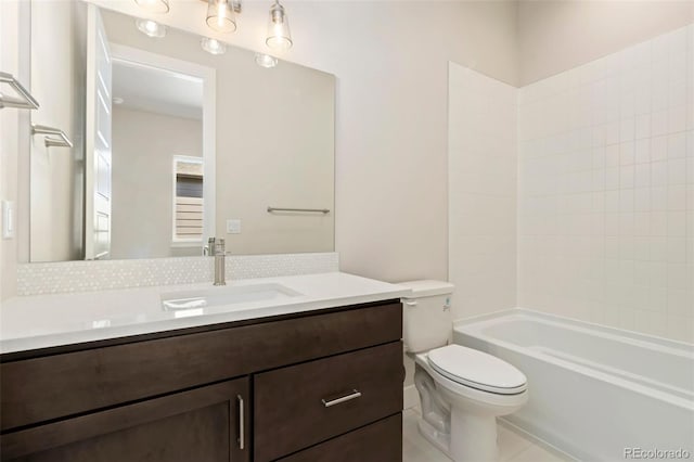 1711 Branching Canopy Dr, Windsor, CO 80550 - bathroom featuring vanity, toilet, bathing tub / shower combination, and tile patterned flooring