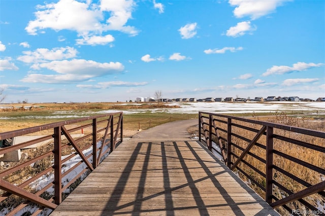 dock area featuring a rural view