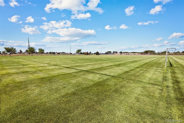 view of yard with a rural view