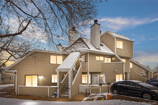 exterior space with a chimney