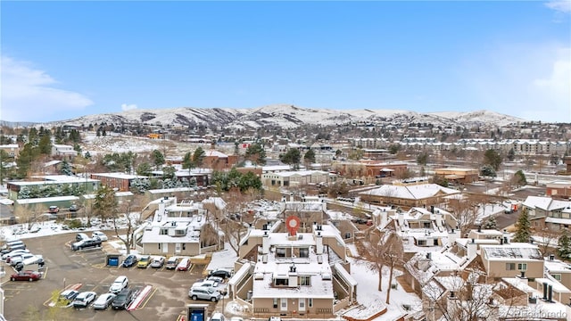 bird's eye view featuring a mountain view and a residential view