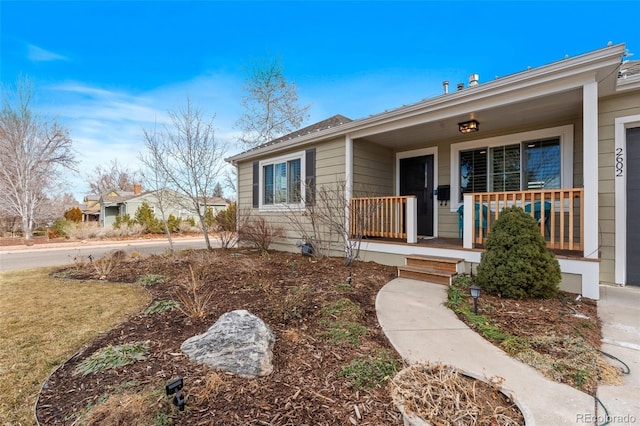 property entrance with a porch