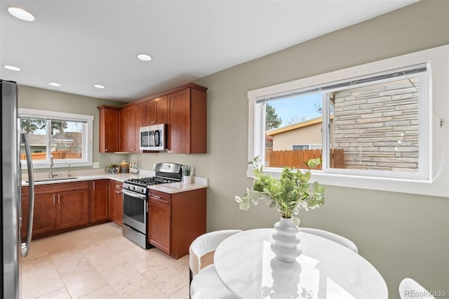 kitchen featuring sink and appliances with stainless steel finishes