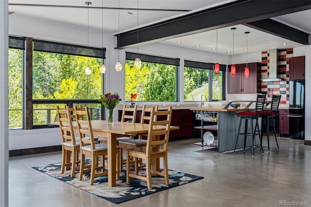 5896 Peregrine Trl, Golden, CO 80403 - dining space with concrete flooring and recessed lighting
