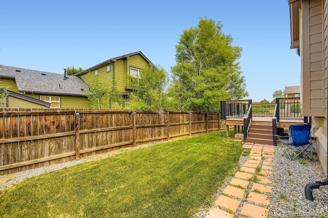 19259 E Caspian Pl, Aurora, CO 80013 - fenced backyard featuring a deck