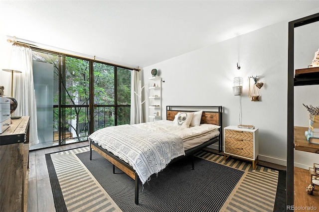960 N Pennsylvania St Unit 6, Denver, CO 80203 - bedroom with wood-type flooring and expansive windows