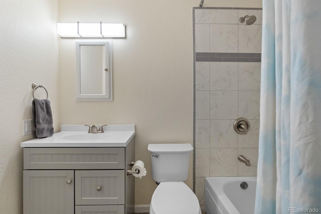 6856 S Broadway, Centennial, CO 80122 - bathroom featuring vanity, shower / tub combo with curtain, and toilet