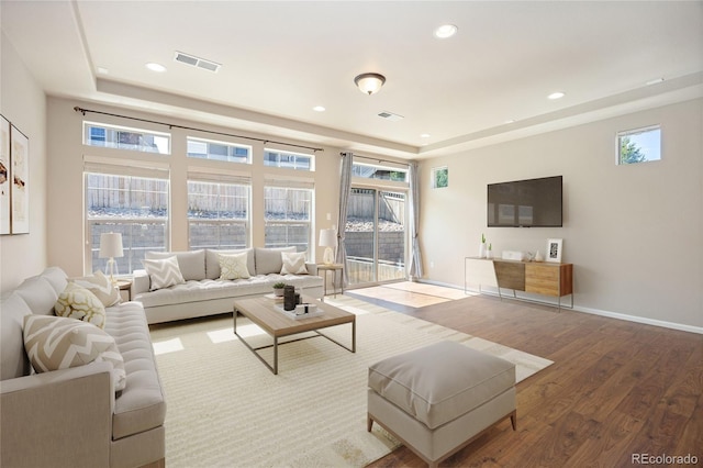 living room featuring hardwood / wood-style floors