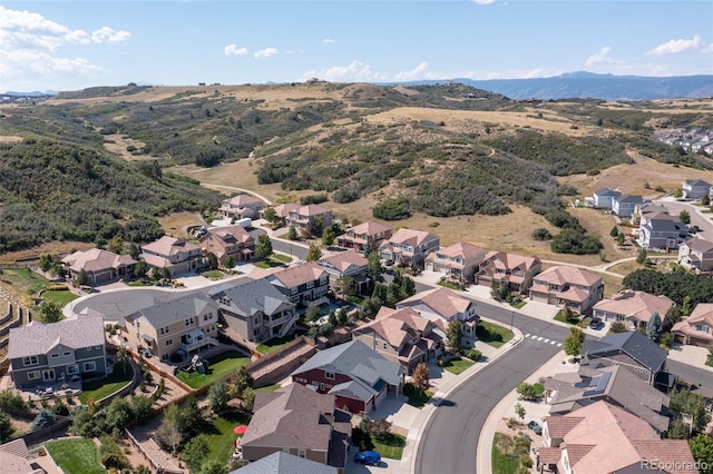 drone / aerial view with a mountain view