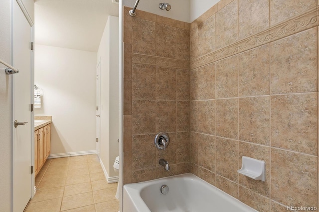 4143 Eagle Ridge Way, Castle Rock, CO 80104 - bathroom featuring vanity, tub / shower combination, and tile patterned flooring
