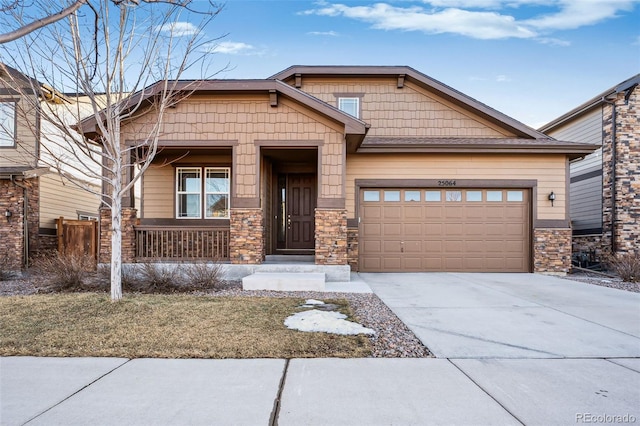 craftsman-style house featuring a garage