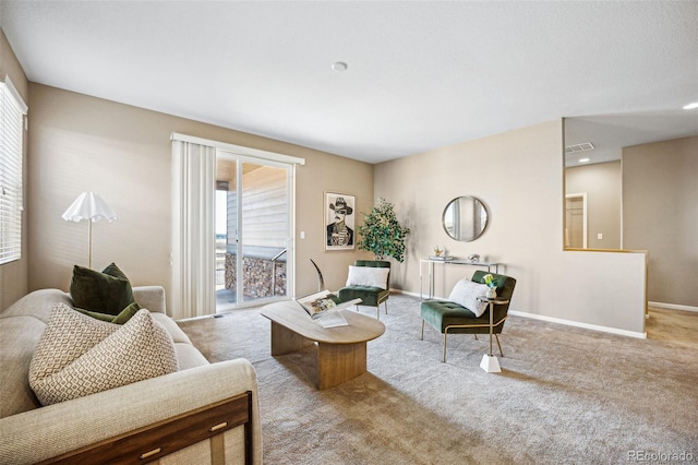 view of carpeted living room