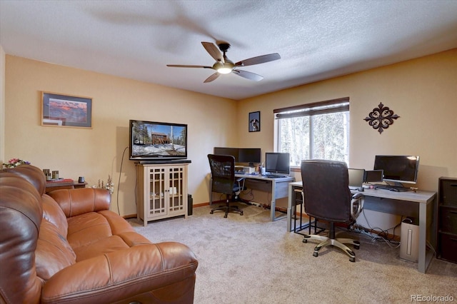 10438 Sunlight Ln, Conifer, CO 80433 - office area with ceiling fan and light carpet