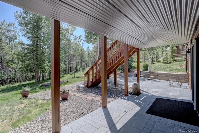 10438 Sunlight Ln, Conifer, CO 80433 - view of patio with stairs