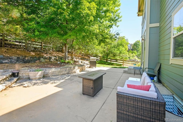 view of patio with a grill