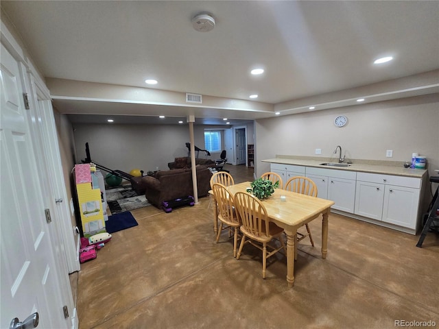 dining area with sink