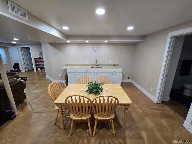 dining room with sink