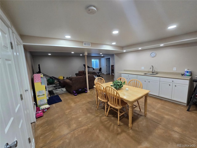 dining room with sink