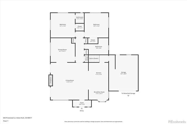 640 Pinewood Ln, Estes Park, CO 80517 - floor plan / room layout