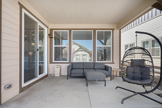 view of patio with an outdoor living space