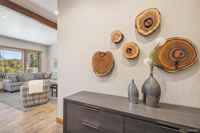 41 Barton Ridge Dr, Breckenridge, CO 80424 - detailed view of wood finished floors, recessed lighting, and beam ceiling