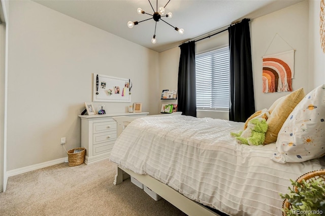 10499 Rolling Peaks Dr, Peyton, CO 80831 - bedroom featuring a chandelier, carpet floors, and baseboards
