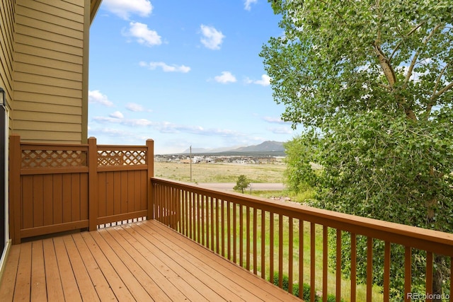 deck featuring a mountain view