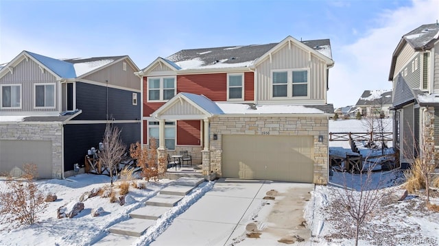 view of front of property featuring a garage