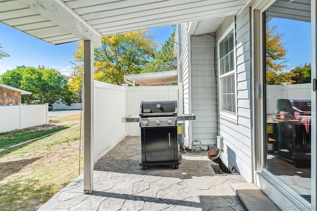 view of patio / terrace with area for grilling