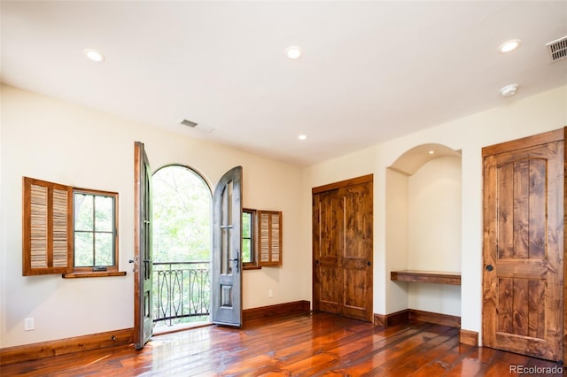2435 S Milwaukee St, Denver, CO 80210 - foyer entrance featuring hardwood / wood-style floors, baseboards, and recessed lighting