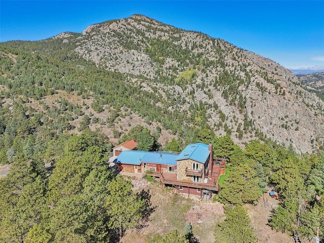 aerial view featuring a mountain view