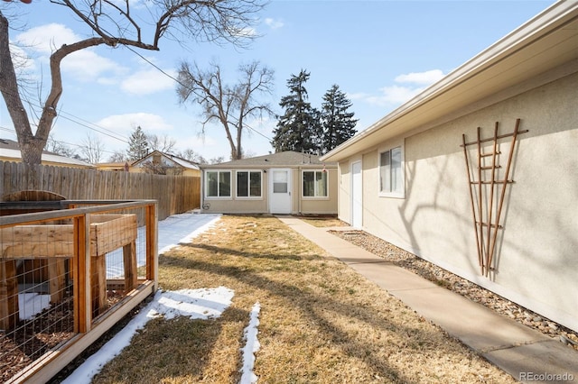 view of yard with fence