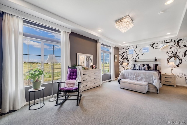 5280 Genoa St, Denver, CO 80249 - bedroom with carpet flooring, recessed lighting, and a tray ceiling