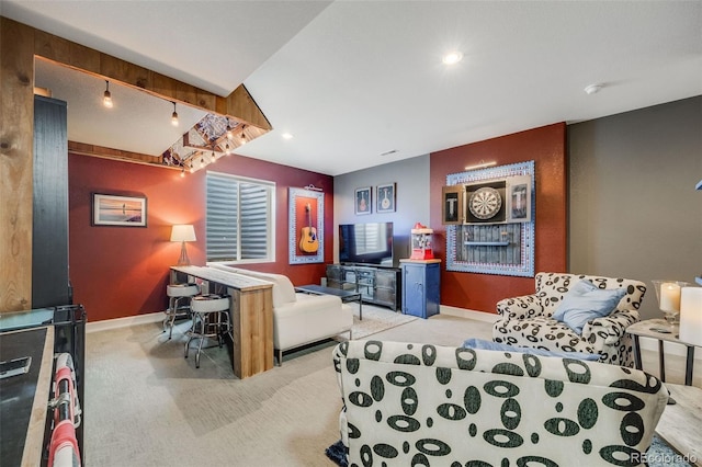 5280 Genoa St, Denver, CO 80249 - living room with carpet, recessed lighting, and rail lighting