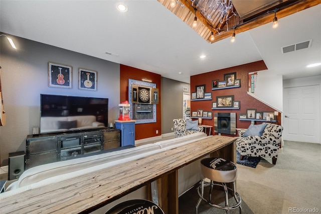 5280 Genoa St, Denver, CO 80249 - carpeted living area with recessed lighting
