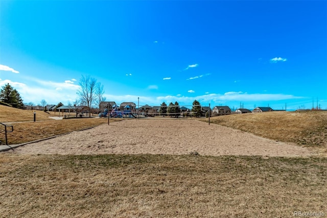 surrounding community featuring volleyball court