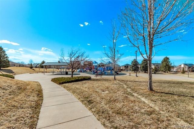 view of home's community featuring a gazebo and playground community