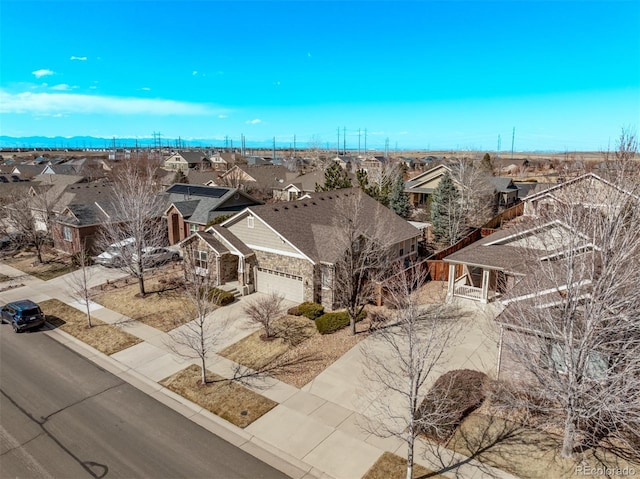 bird's eye view with a residential view