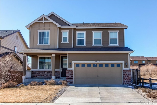 craftsman-style home featuring a garage