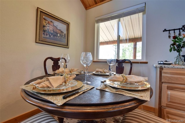36 Gitche Goone Ln, Como, CO 80432 - dining space with baseboards and lofted ceiling